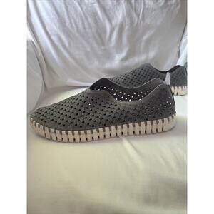Ilse Jacobsen Tulip Perforated Slip-On Sneakers Gray Womens Size 40 10 Comfort
